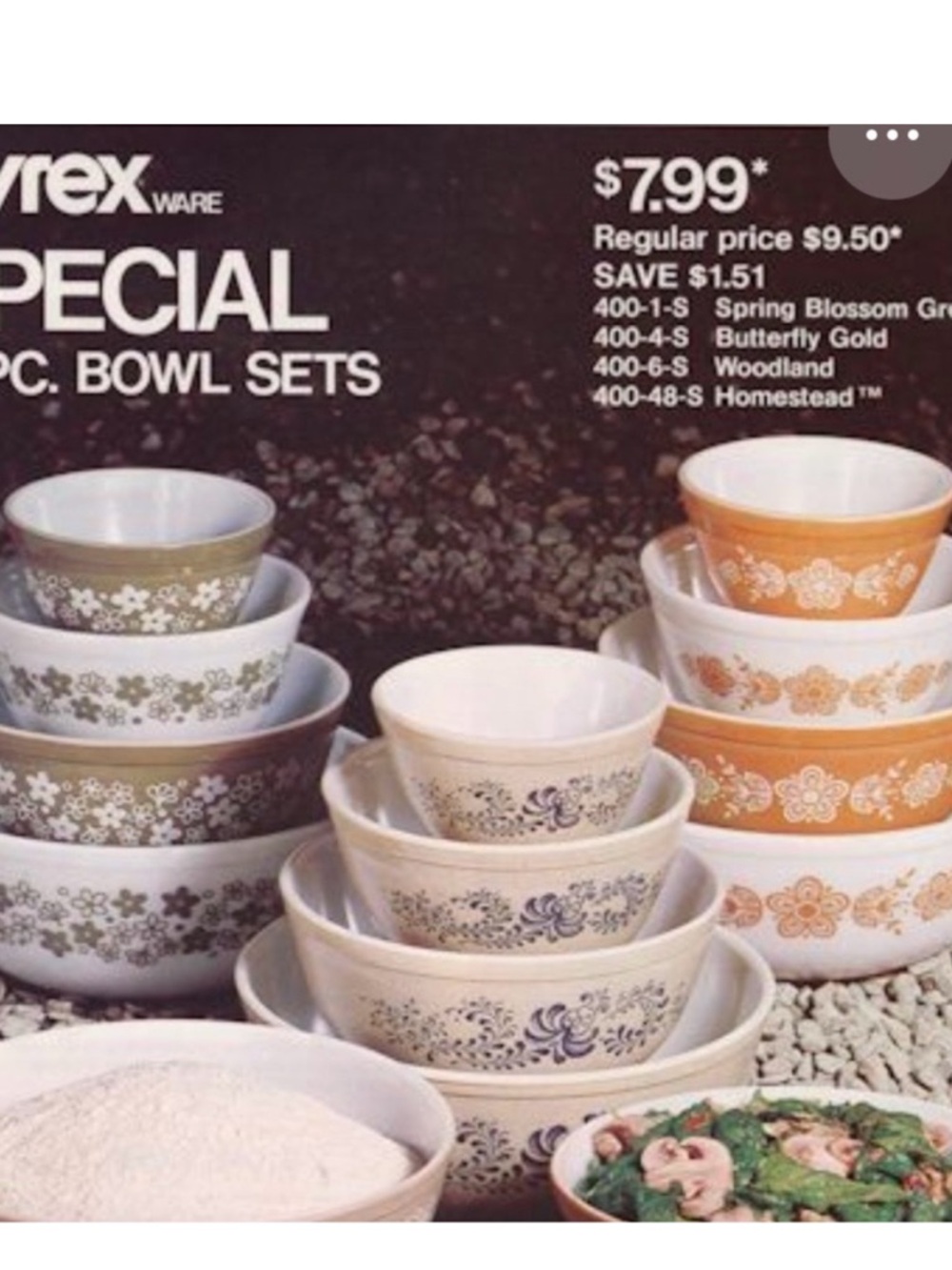 Pyrex Nesting Mixing Bowl. Spring Blossom. Vintage 70s. #442 - Picture 15 of 15